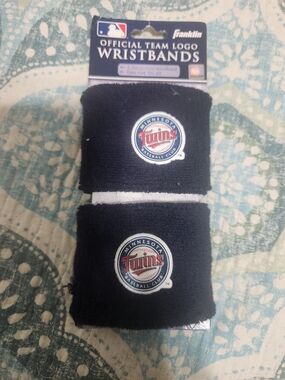 Franklin Minnesota Twins Black Team Logo Wristbands